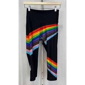 WITH x PELOTON EST S  Pride Leggings Capri Cropped Reversible Gray Black Rainbow